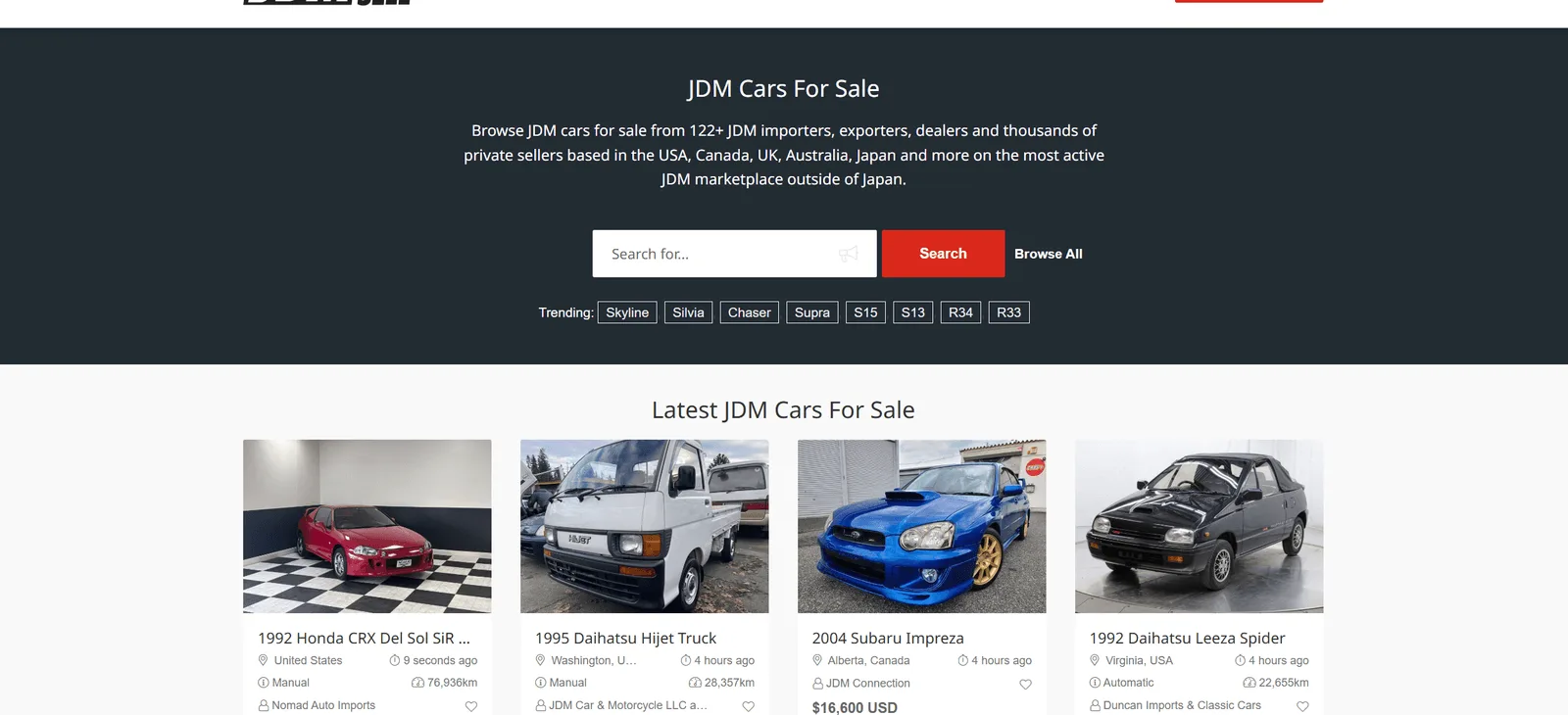 JDM Buy/Sell — marketplace for Japanese Domestic Market vehicles — case study